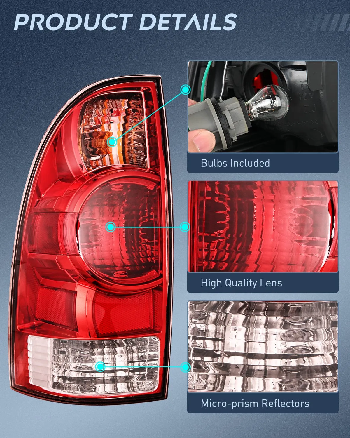 2005-20015 Toyota Tacoma Taillight Assembly Rear Lamp Replacement OE Style Driver Side