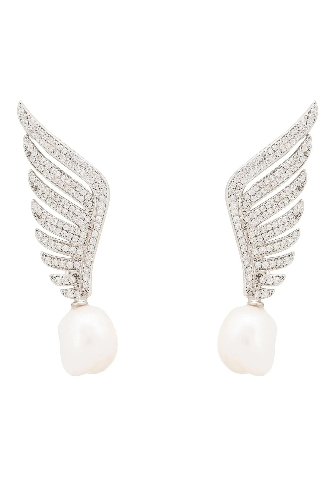 Athena Pearl Earrings Silver