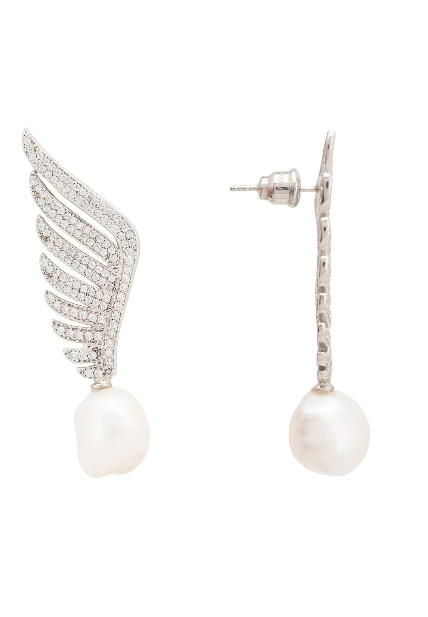 Athena Pearl Earrings Silver