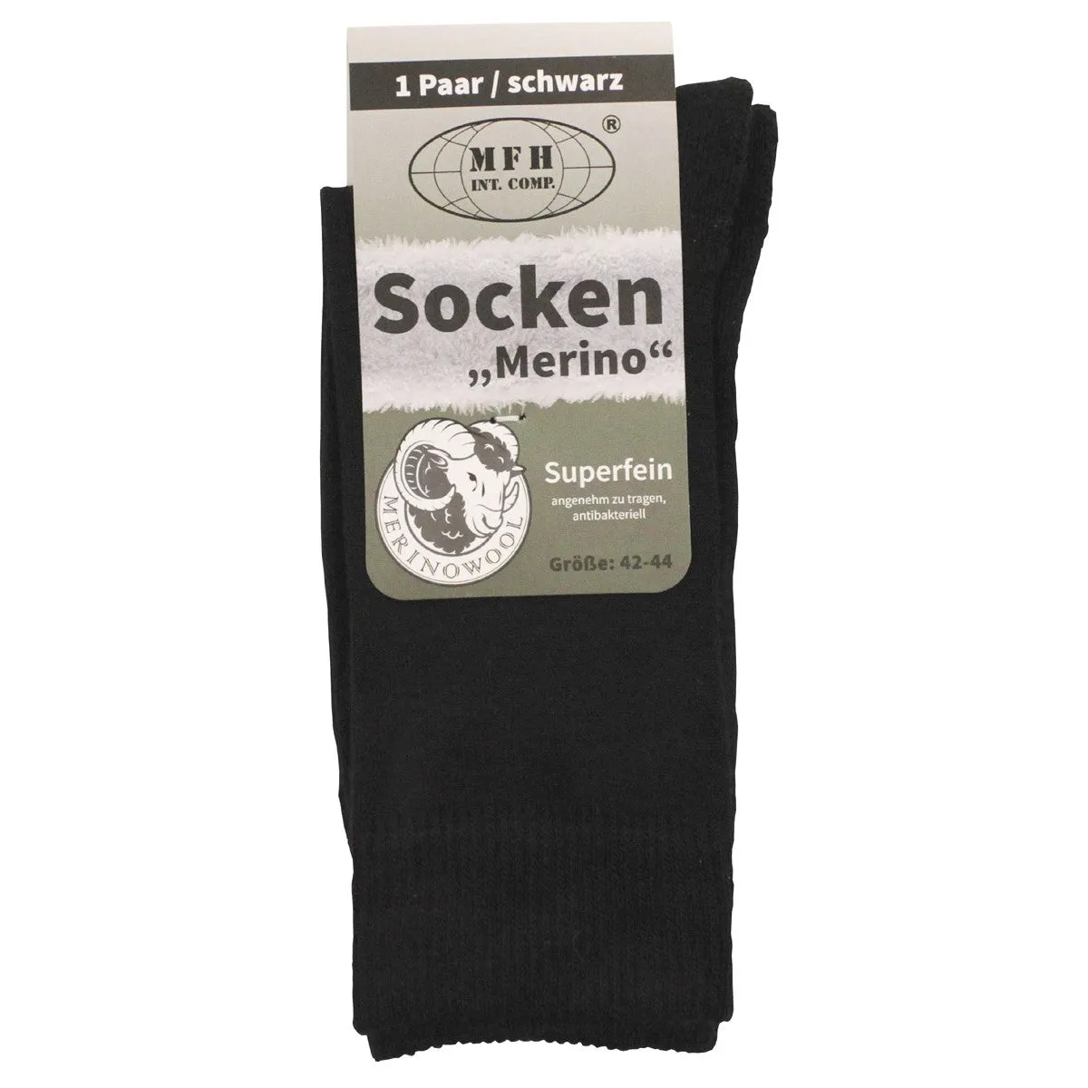 Black Merino Wool Socks