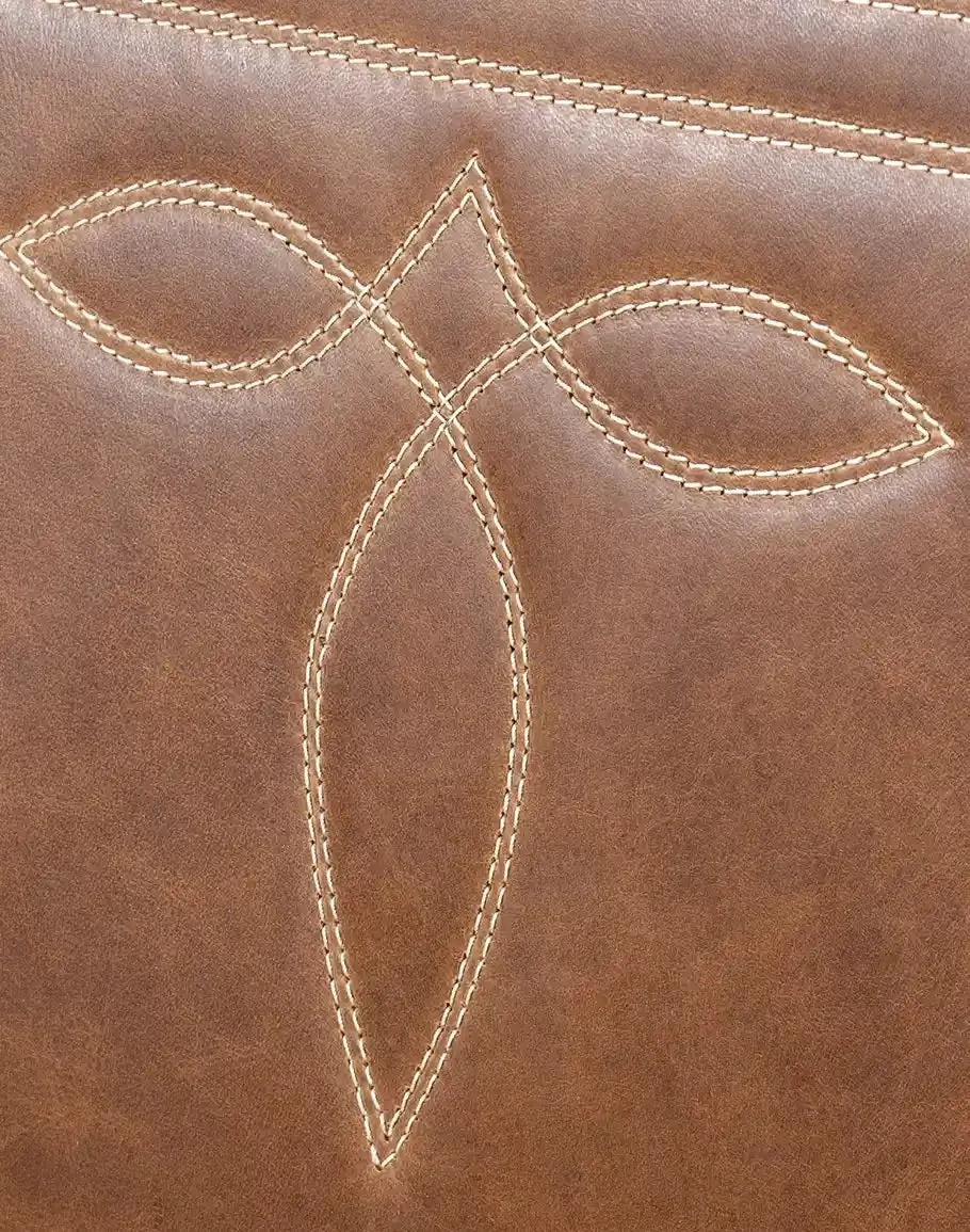Boot Stitch Saddle Tan Leather Dining Chair