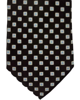 Canali Silk Tie Dark Brown Squares Pattern - 2024 Collection