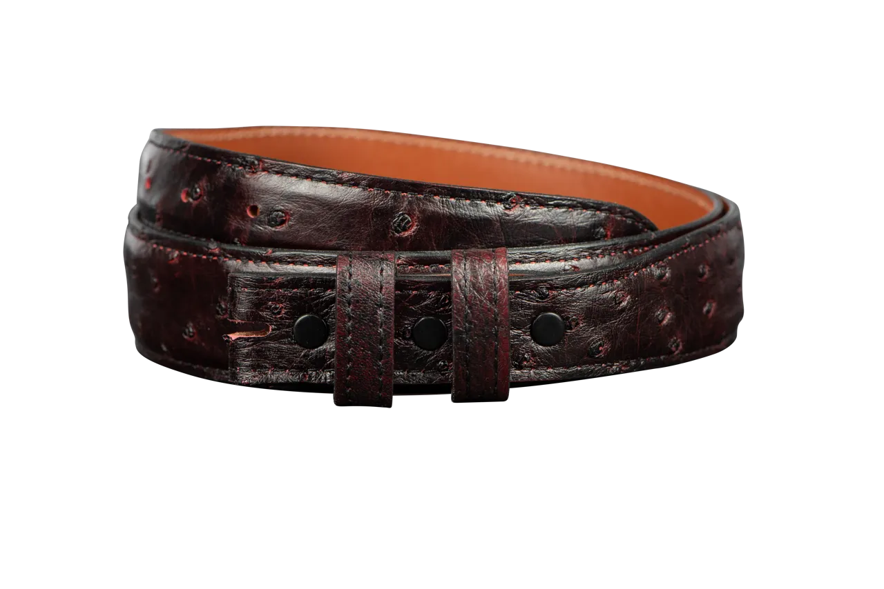 Chacon 1.25" Full-Quill Ostrich Tapered Belt Strap