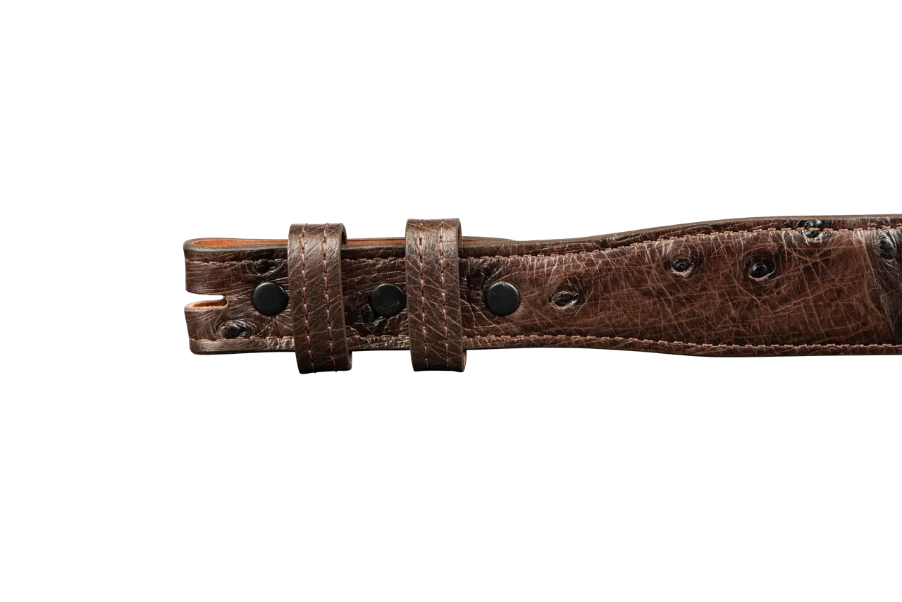 Chacon 1.25" Full-Quill Ostrich Tapered Belt Strap