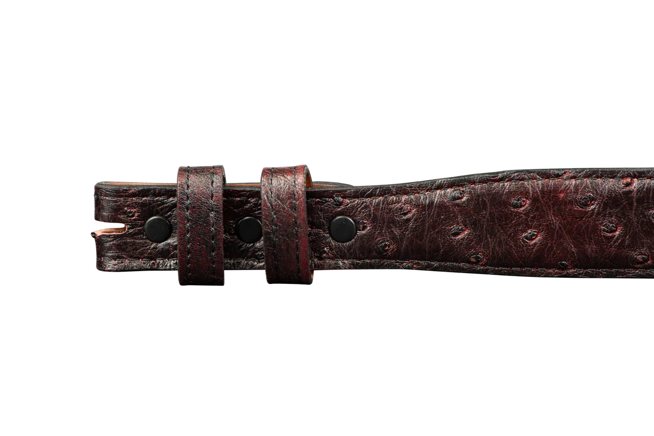 Chacon 1.25" Full-Quill Ostrich Tapered Belt Strap