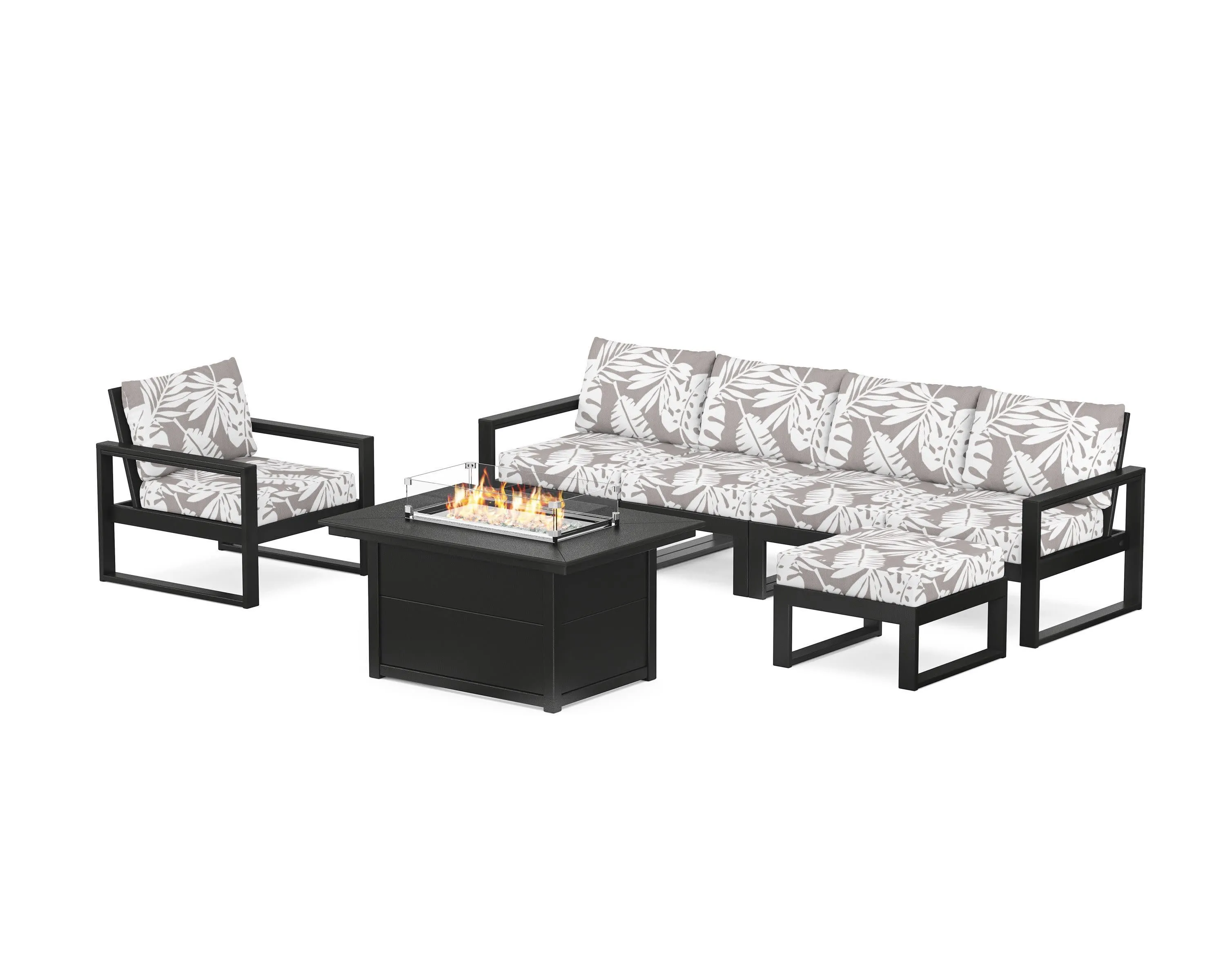 EDGE Sectional Lounge and Fire Pit Set