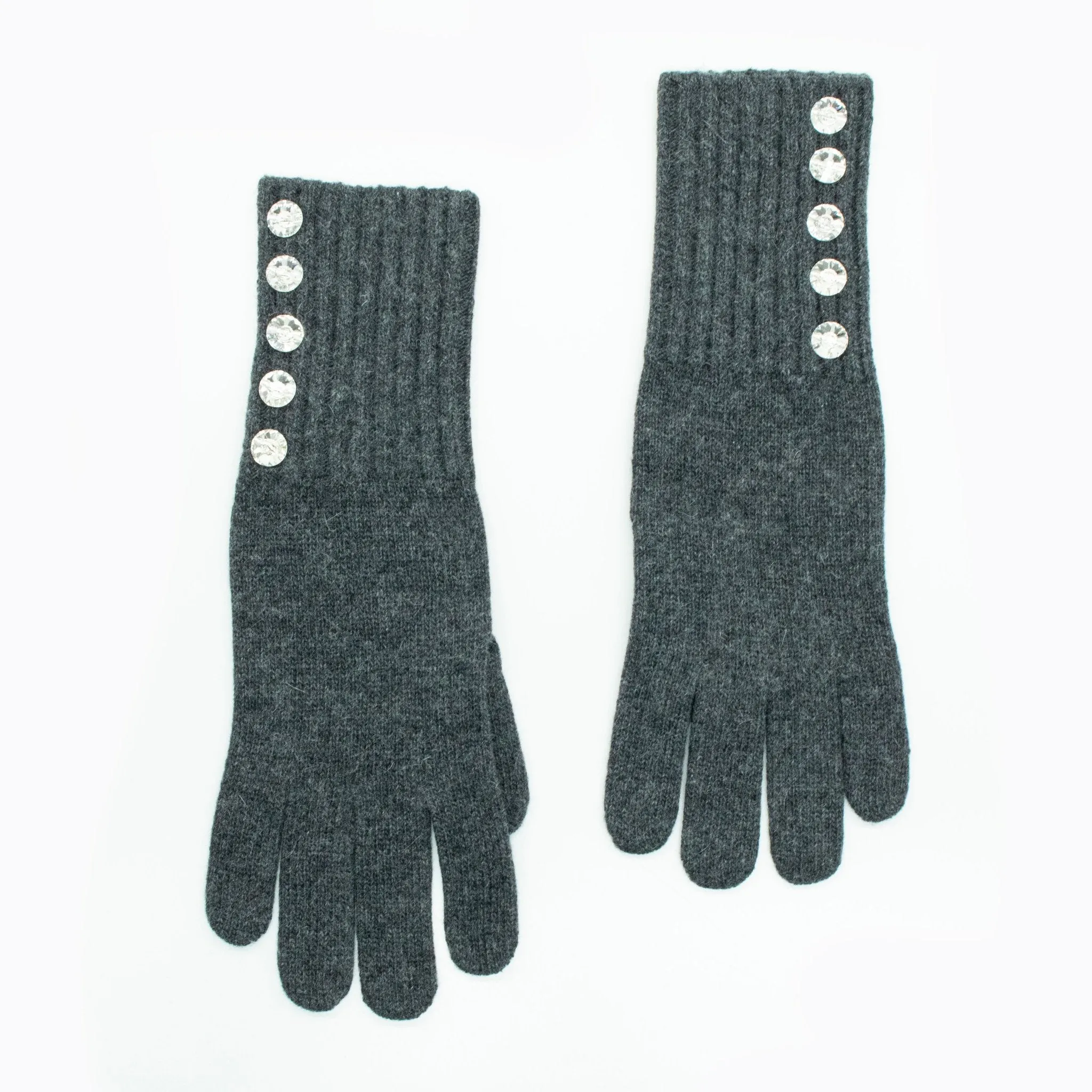 GLOVES WITH CRYSTAL BUTTONS