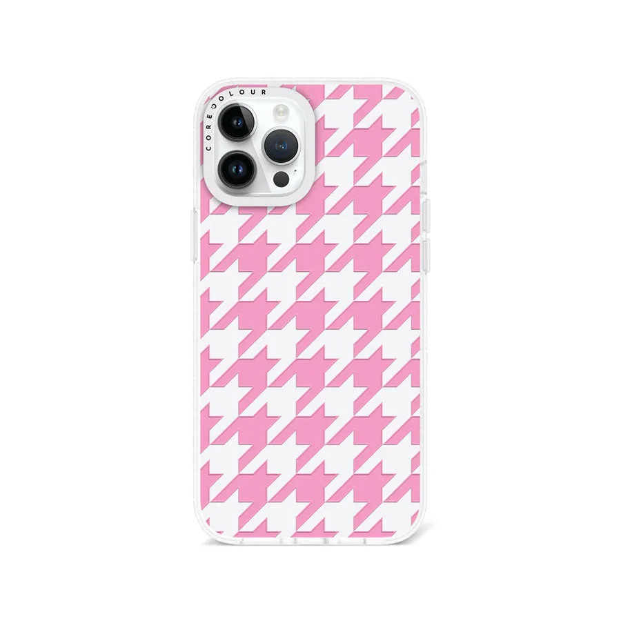 iPhone 12 Pro Max Pink Houndstooth Phone Case Magsafe Compatible