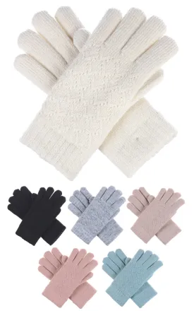 JG507C Lattice Pattern Soft Inside Fur Lining Gloves 12prs Pack (JSP)