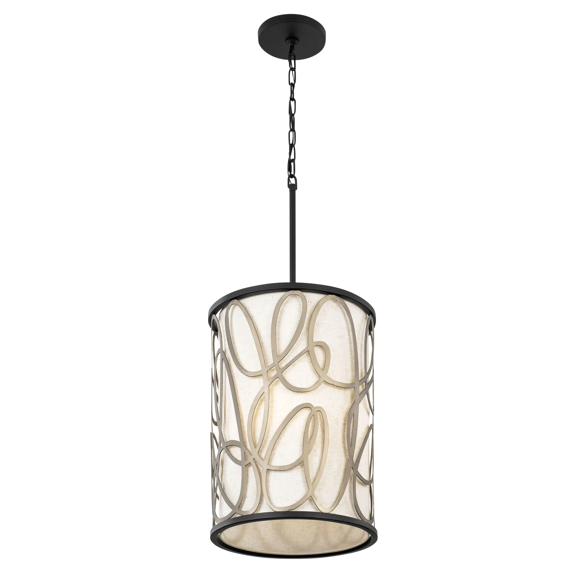 Scribble 381F06MBAR 6-Light Foyer Pendant Light - Matte Black/Artifact