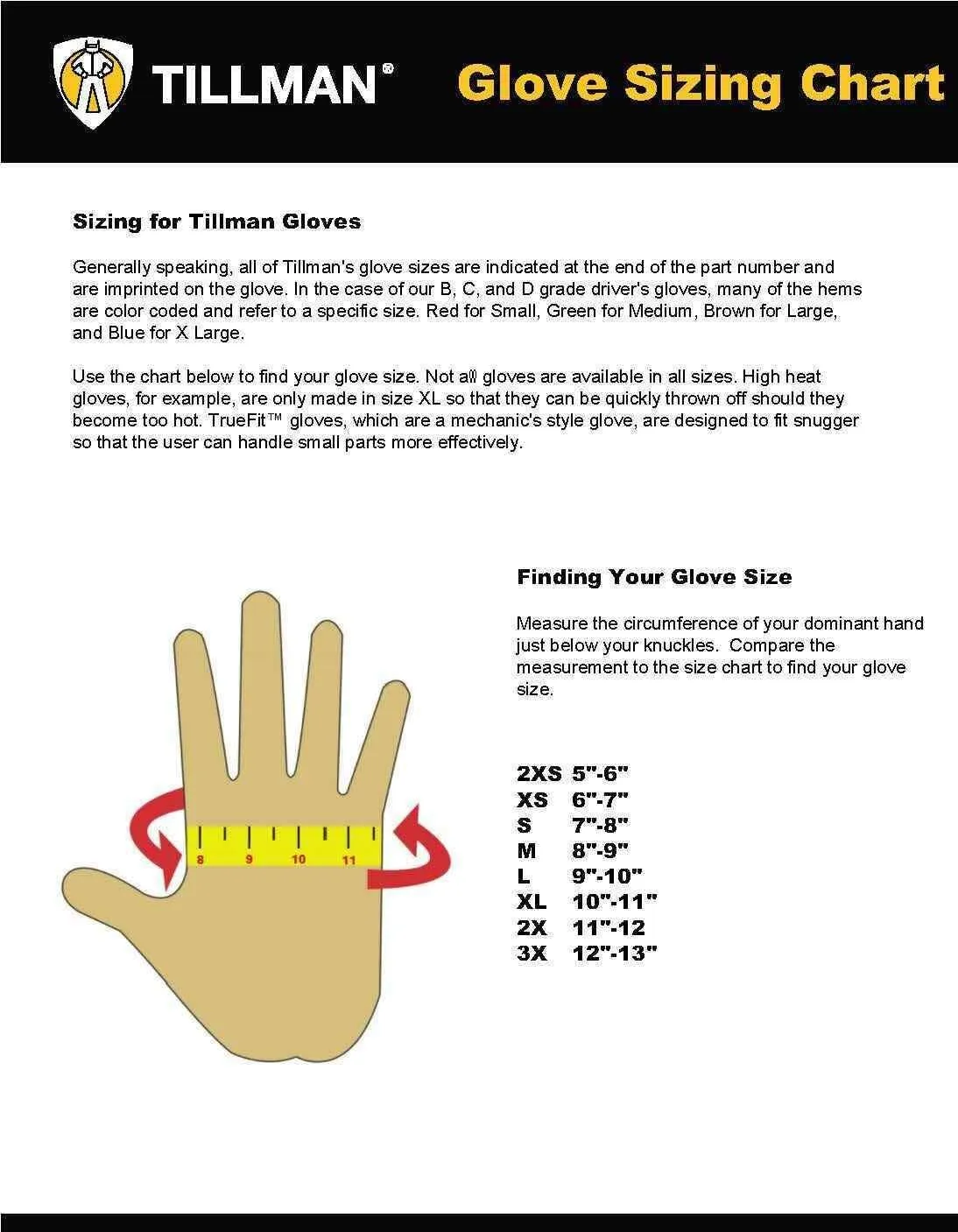 Tillman 50XL Premium Top Grain and Split Cowhide Welding Gloves MIG XLarge