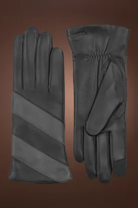 Women's Maya Striped Two-Tone Touch Screen Gloves